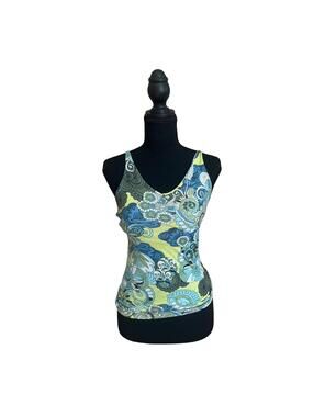 prAna Y2K Psychedelic Racerback Tank Top Womens Small Made in USA